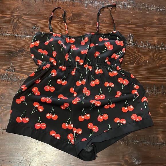 Cherry satin romper - Picture 3 of 3